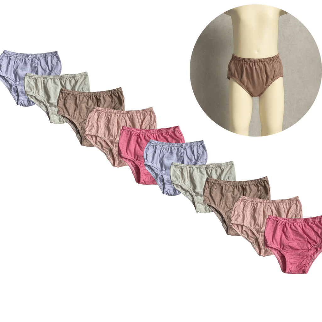 Kit 12 Calcinhas Kellynha Femininas Estampa Lisa Infantil Juvenil Tamanho 14 100% Algodão Confortável