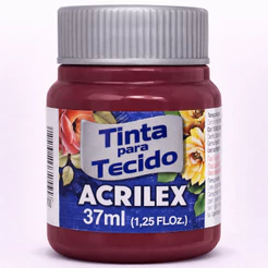 Tinta Tecido Fosca Acrilex 37ml 588-Vermelho Queimado