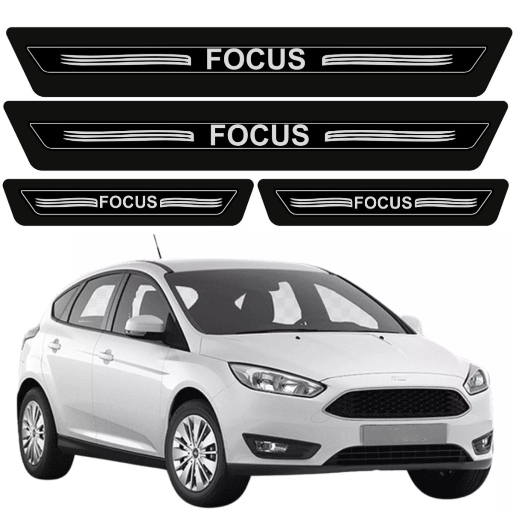 Kit 8 Pçs Soleiras Protetor Porta Ford Focus 2008 2009 2010 2011 2012 2013 2014