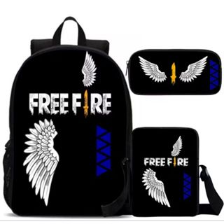 Kit Mochila Casual Escolar Infantil Resistente Com Lancheira E Estojo Free Fire Game Menino e Menina Promocao em Oferta na Shopee