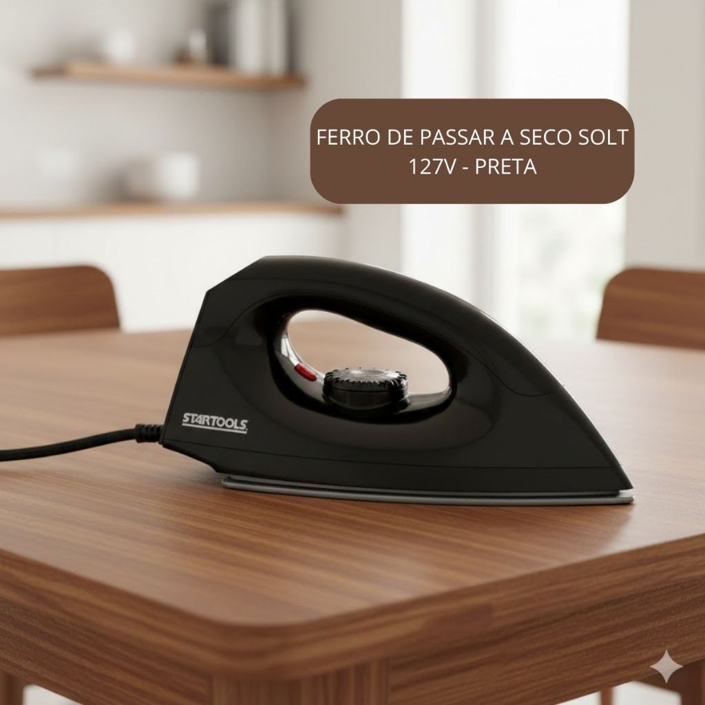 Ferro de Passar Roupas A Seco Soft  Premium 127V - Preta