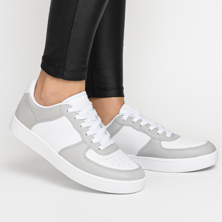 Tênis Feminino Casual Lindo Leve Macio Branco Cinza Streetwear Confortável em Oferta na Shopee