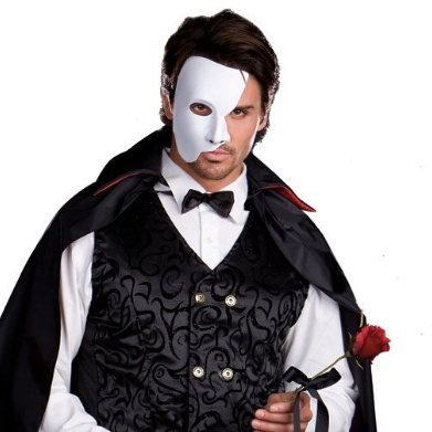 Meia Máscara Branca Fantasma da Ópera – Clássica, Elegante e Misteriosa