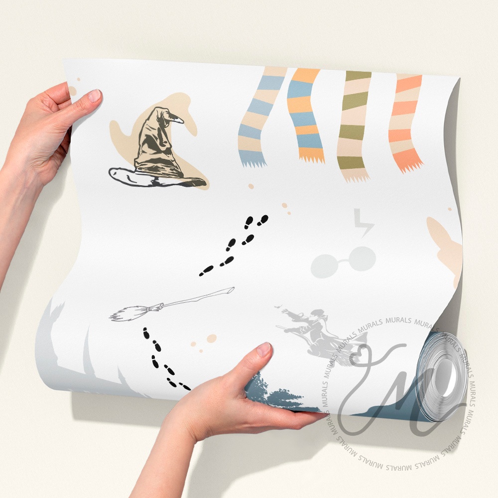 Papel de parede Infantil Harry Potter Mundo Bruxo e símbolos do filme — imagem 2 de 2