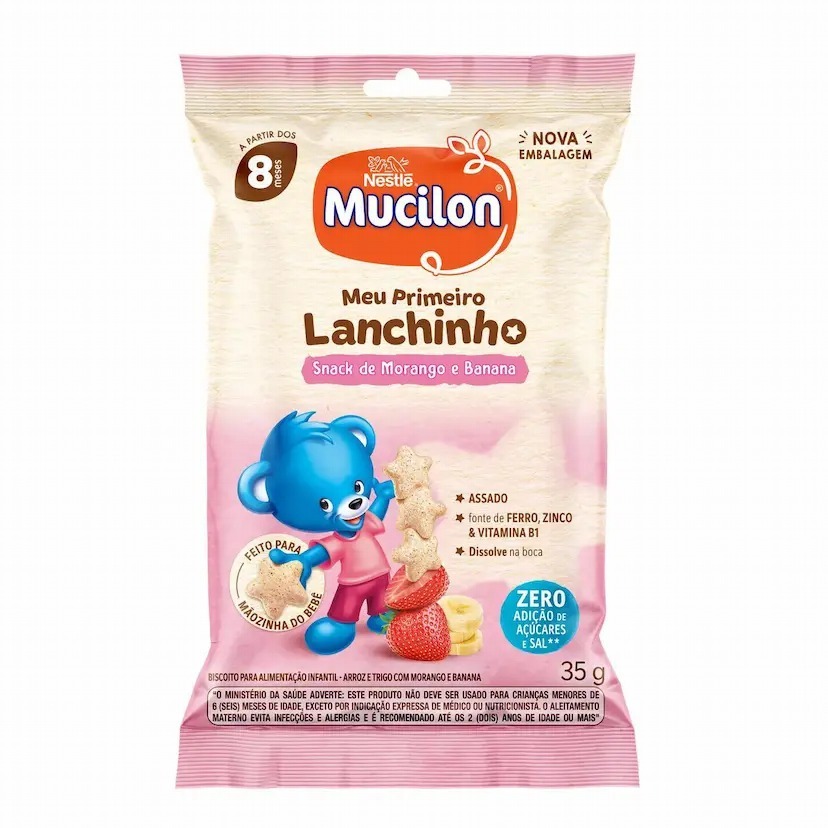 Mucilon Snacks Morango & Banana 35G