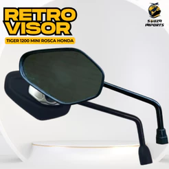 Retrovisor Tiger 1200 Mini Rosca Honda Moto Par Titan Fan Twister Falcon Cargo Start Biz Pcx Nx 400