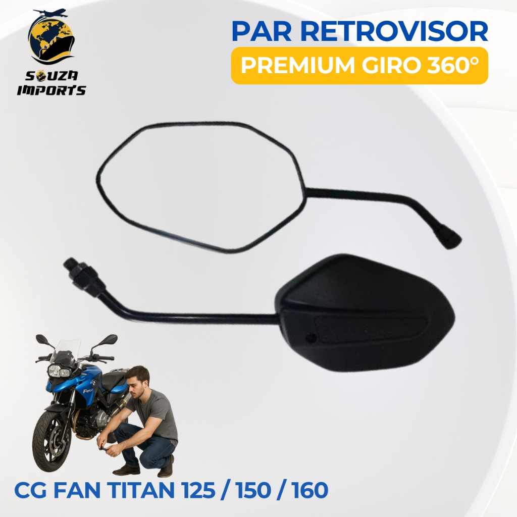 RETROVISOR ESPELHO MODELO CG TITAN FAN 125 150 160 2014 A DIANTE MOTOS em Oferta na Shopee