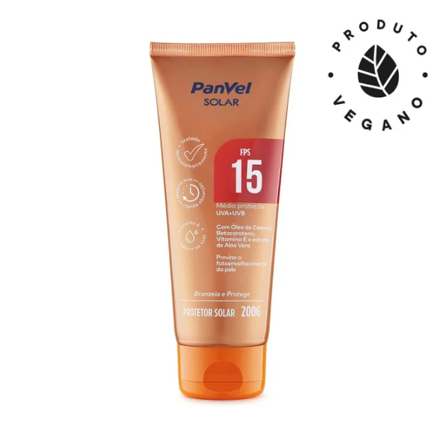 Detalhes do Protetor Solar Com Acelerador De Bronzeado Panvel Fps 15 200g