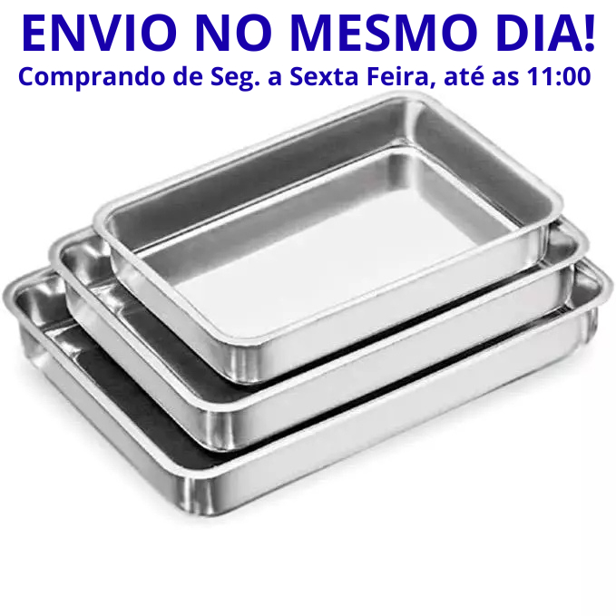 Jogo com 3 Assadeiras Formas Para Bolo Retangular Alumínio. nº 1, 2 e 3 em Oferta na Shopee