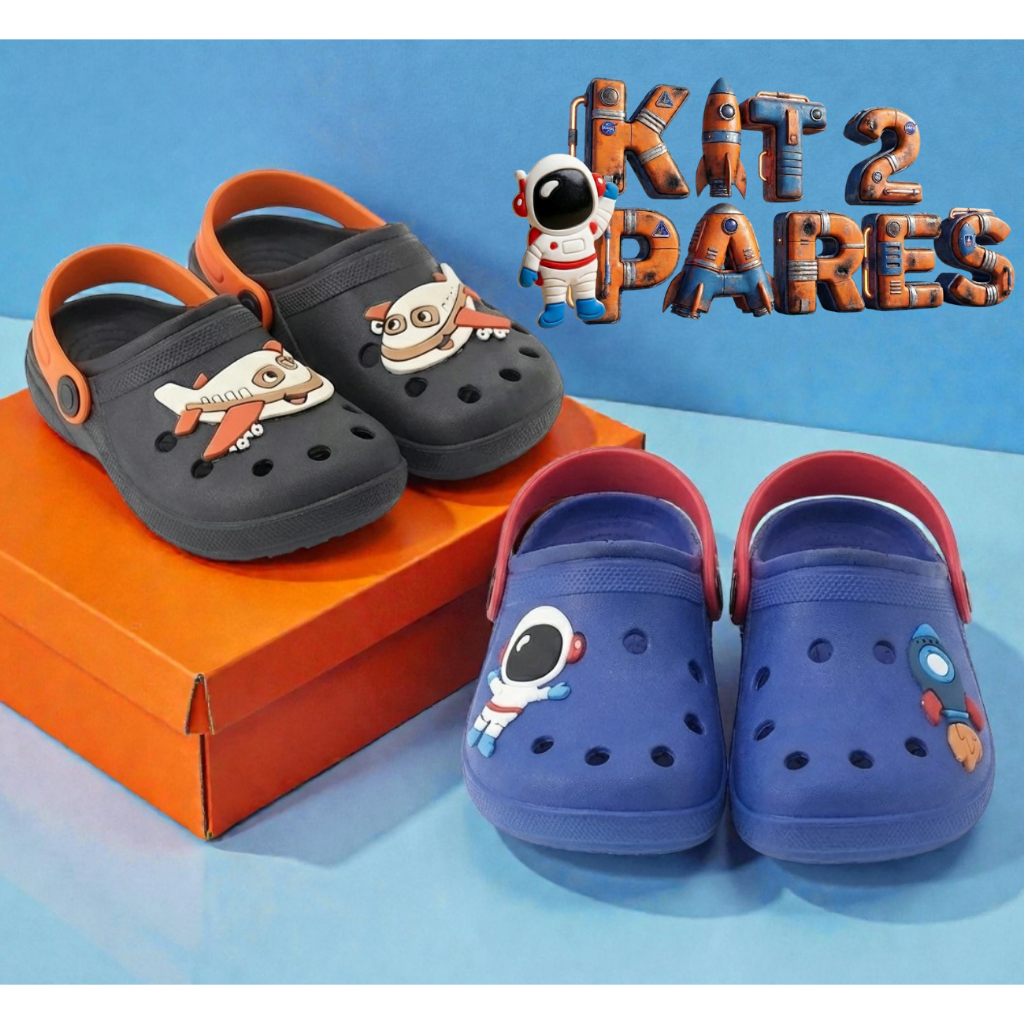 Kit 02 Pares Papete Infantil Menino Astronauta e Avião Envio No Mesmo Dia