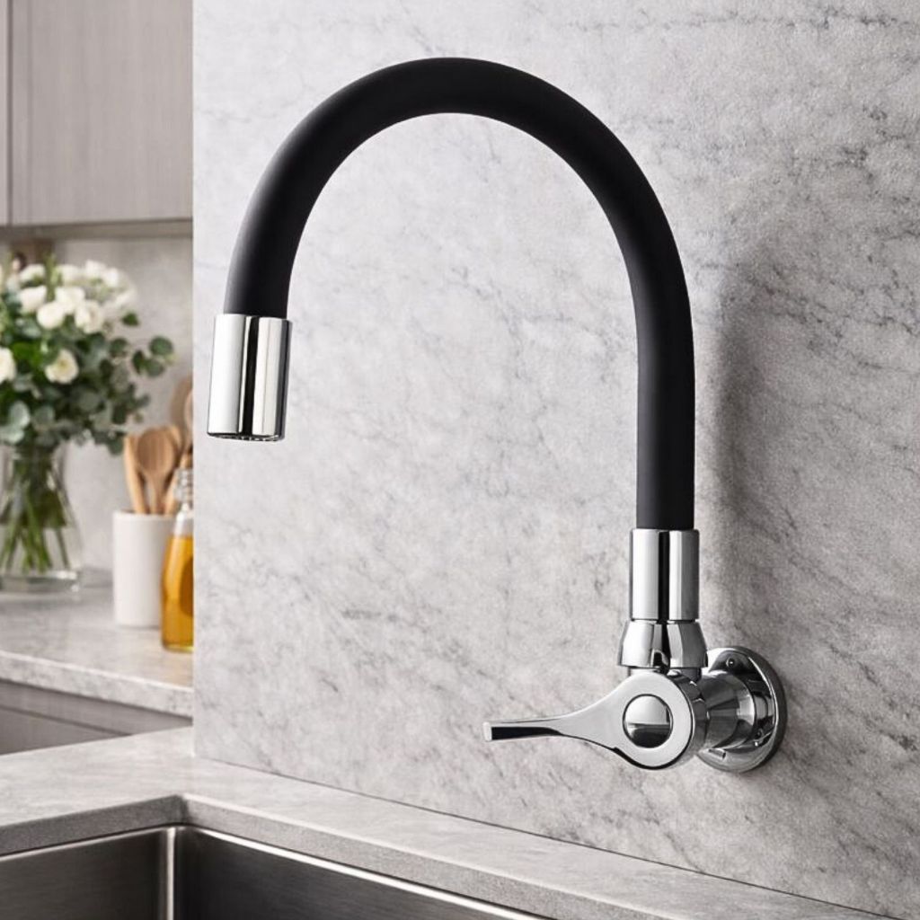 Torneira Cozinha Parede Gourmet Tubo Flexível Luxo 1/4 Preta em Oferta na Shopee