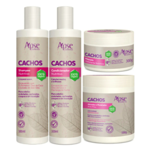 Kit Apse Cachos Apice Shampoo/condicionador/mascara/ativador