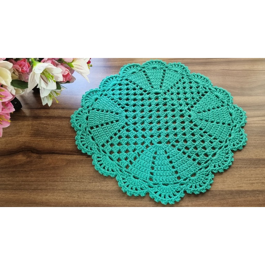 Centro de Mesa Crochê Toalha Mesa Posta Crochet Sousplat Supla Decoração Cozinha Casa Artesanal