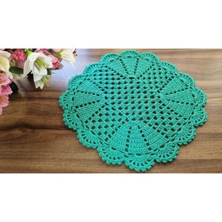 Centro de Mesa Crochê Toalha Mesa Posta Crochet Sousplat Supla Decoração Cozinha Casa Artesanal