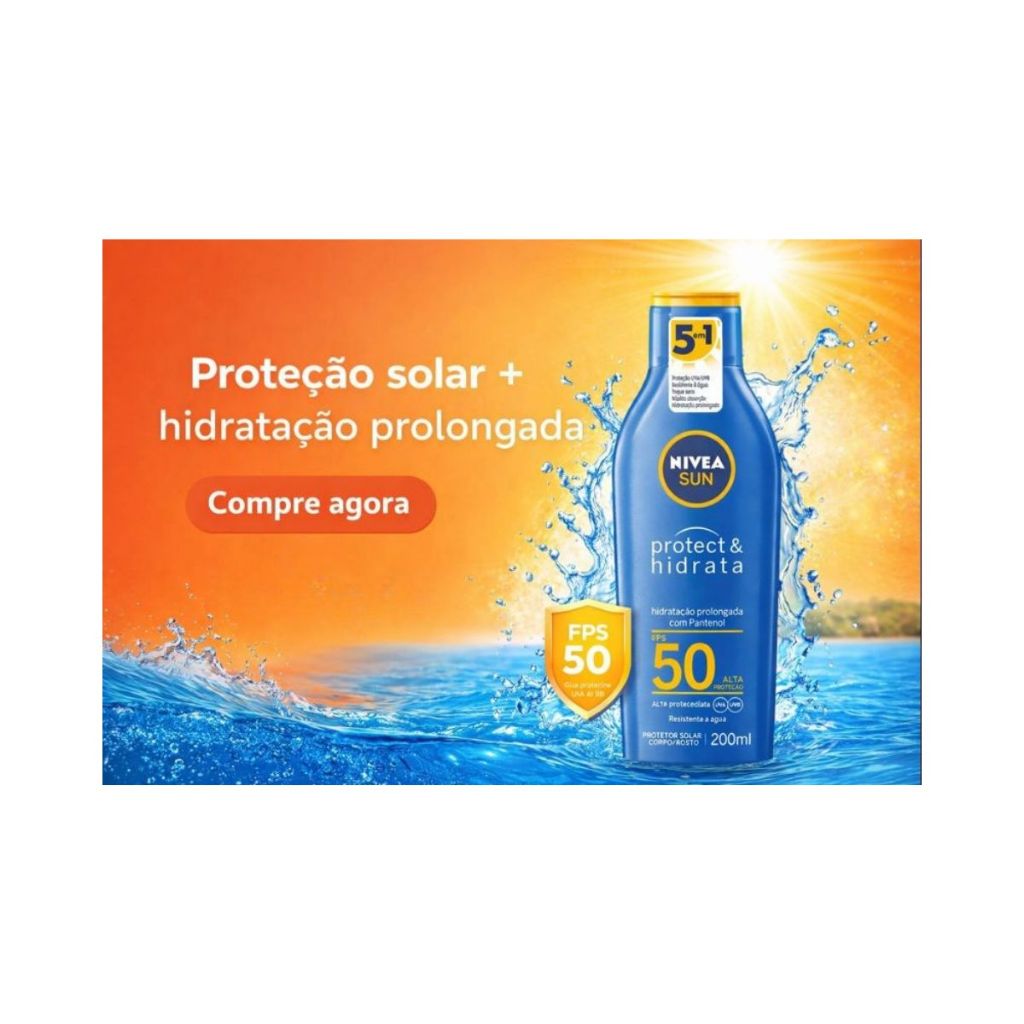 Protetor Solar Nivea Sun FPS 50 Protect & Hidrata 200ml Corpo e Rosto