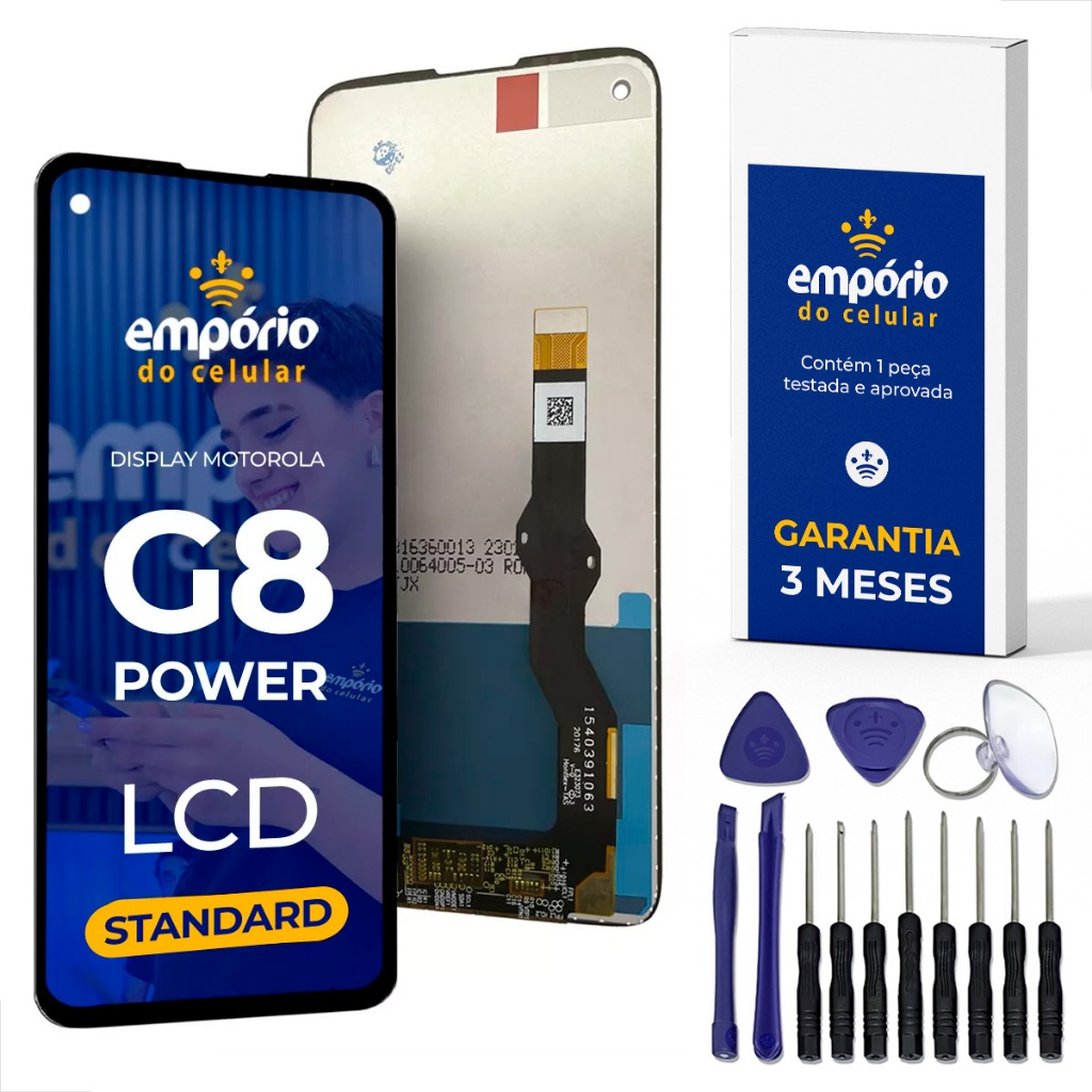 Tela Moto G8 Power Compatível Motorola Display Frontal Empório do Celular Standard + Kit ferramentas