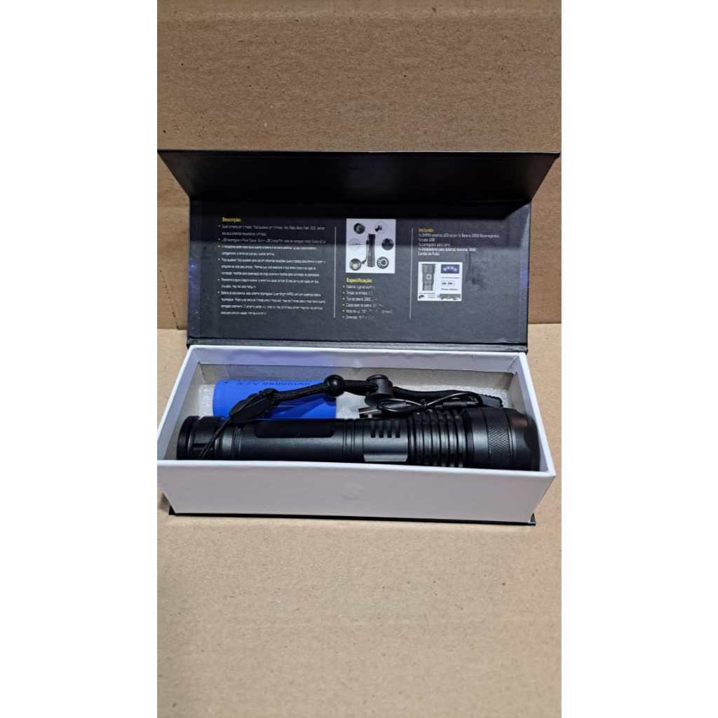 Lanterna LED P90 XML T9 Mais Forte Tática lanterna super potente e Longo Alcance Super Iluminação Recarregável via USB