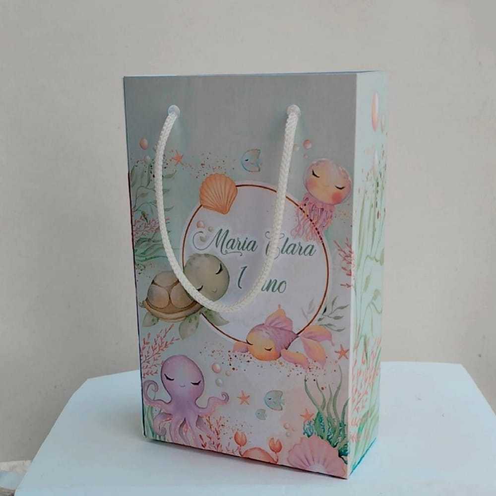 Kit Sacolinha Surpresa Festa Infantil Personalizados FUNDO DO MAR Lembrancinhas Aniversário | PEGUE E MONTE