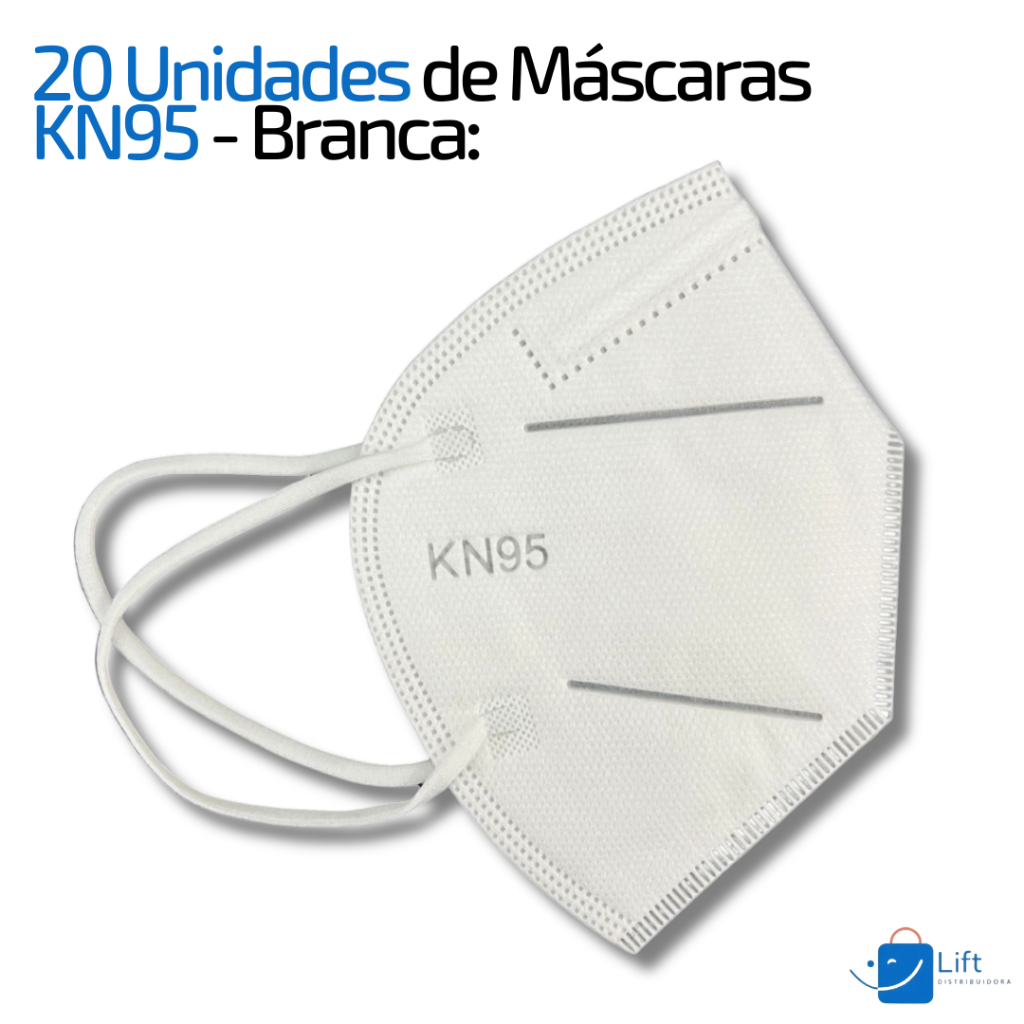 20 Máscara Descartável PFF2 KN95 BRANCA | Sem Válvula + Proteção e Qualidade!