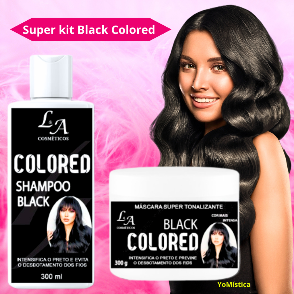 Kit Matizador Preto Intenso + Shampoo Escurecedor Brilho e hidratação dos cabelos Sem Amônia Natural