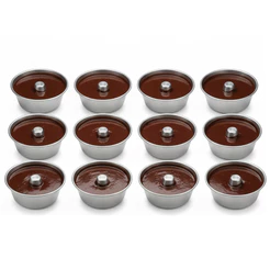 Kit 12 Mini Formas Pudim Bolo Vulcão 220ml Alumínio Doces de Natal Ceia