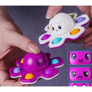 Pop It Fidget Spinner 2 Em 1 Brinquedo Antiestresse Polvo