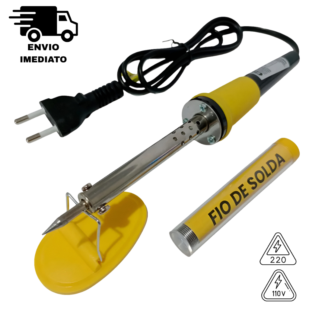 Kit Ferro de Solda 110V/220V + Estanho Para Soldagem Soldar Placa e Circuitos Elétricos 40W e 30W