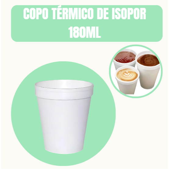 Copo Térmico de Isopor 180ml | Mantém Bebidas Quentes e Frias por Mais Tempo em Oferta na Shopee