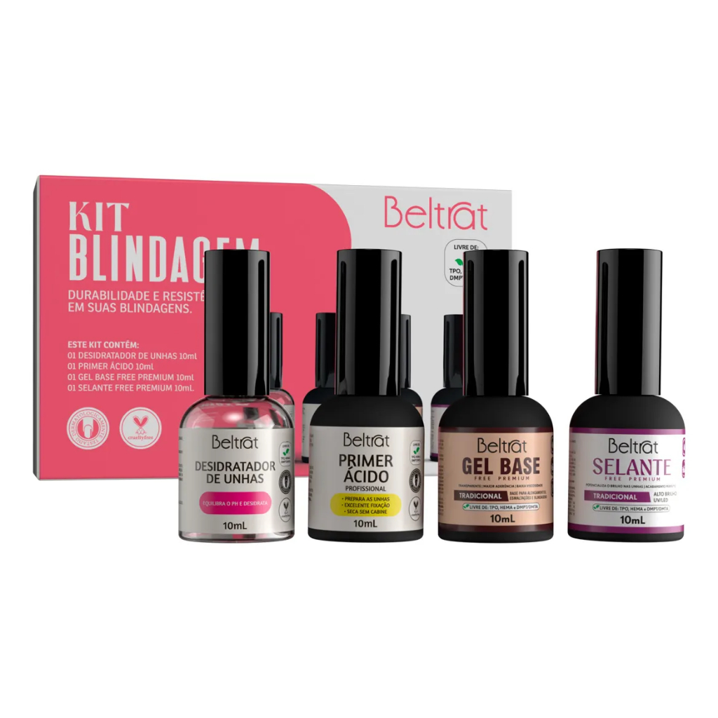 Kit Beltrat Blindagem Preparadores - Gel Base Selante Sem Livre Tpo Hema Dmta em Oferta na Shopee