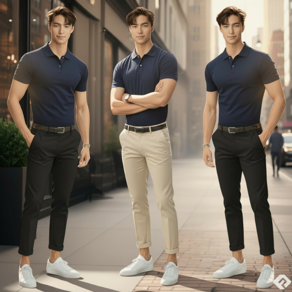 Kit 3 Calças Sarja Masculina Alfaiataria Esporte Fino Bolso Faca