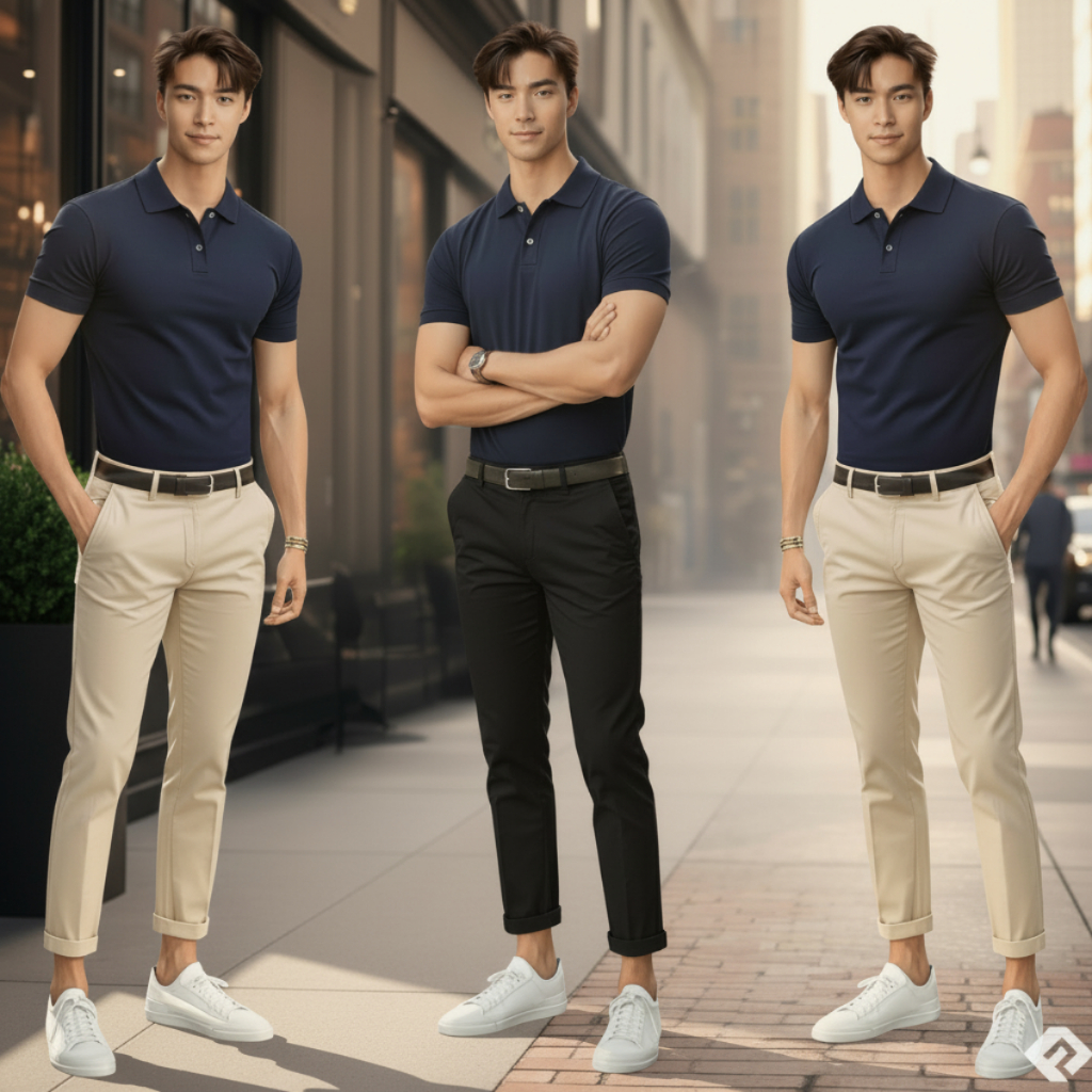 Kit 3 Calça de Sarja Social Masculina Bolso Faca Slim Fit com Lycra Esporte Fino em Oferta na Shopee