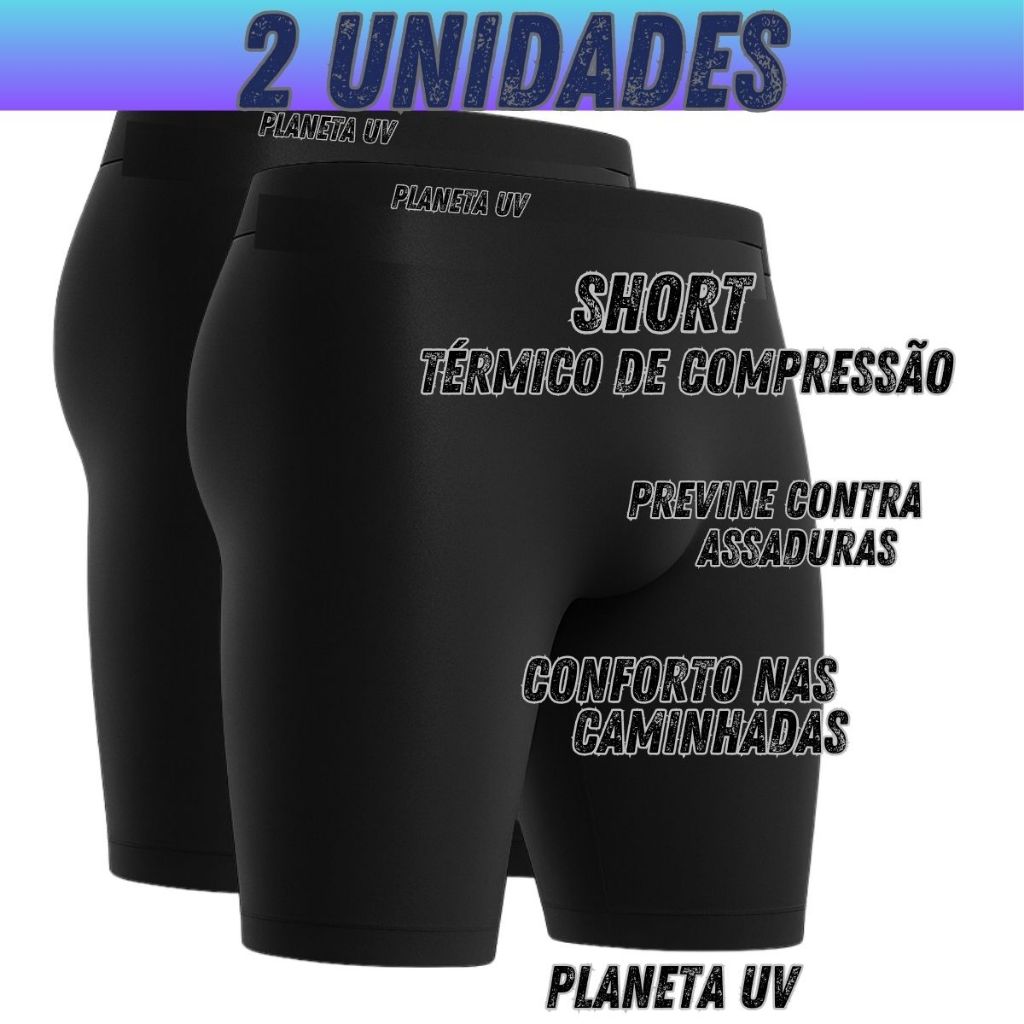 KIT 2 OU 1 BERMUDAS TÉRMICA UV DE COMPRESSÃO ALTA DURABILIDADE E RESISTENTE ENVIO IMEDIATO E SEGURO em Oferta na Shopee
