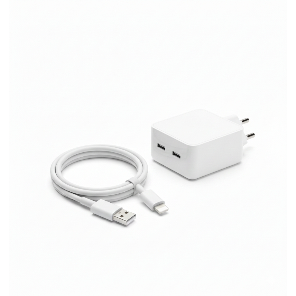 Kit Carregador Turbo Fonte E Cabo Lightning iph  Duas Entrada Tipo C Saida Lightning 50W Carregador de Celular Turbo