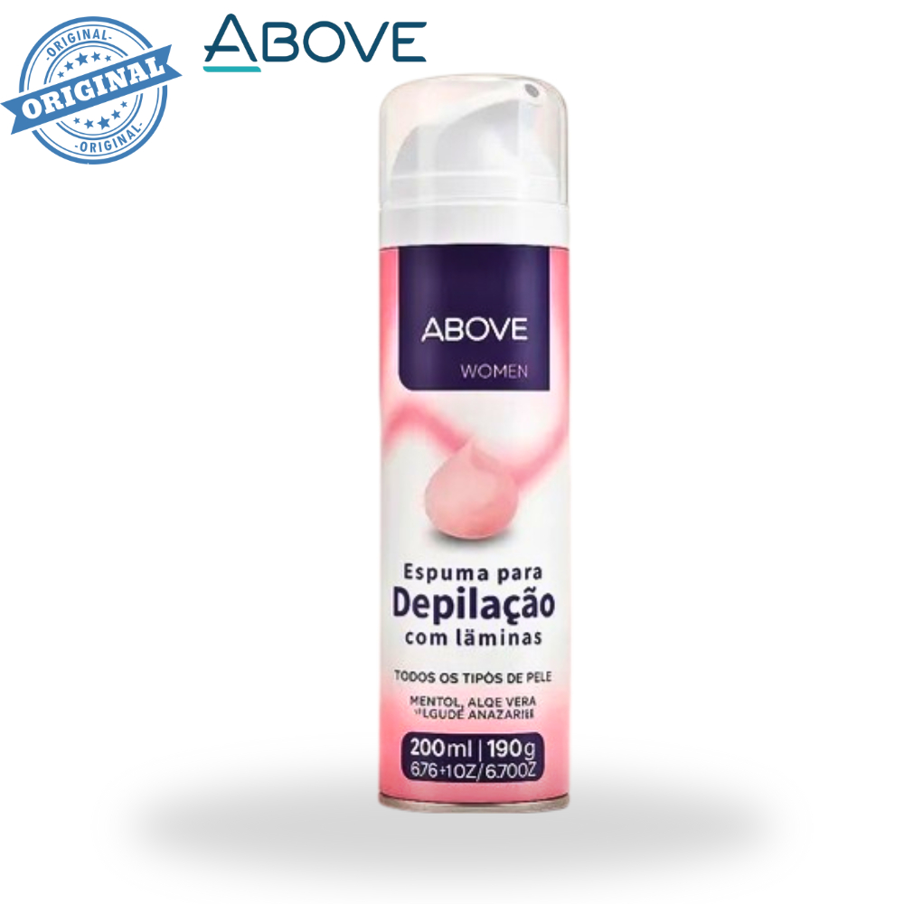 Espuma para Depilação Above Women - Mentol, Aloe Vera, Abacate - Suavizante, Refrescante e Conforto em Oferta na Shopee