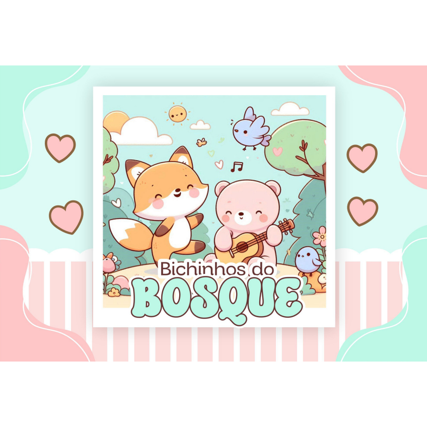 Animais do Bosque: Livro de Colorir 50 Páginas | Off-set 120 g | Capa Dura Laminada – Presente Criativo para Crianças