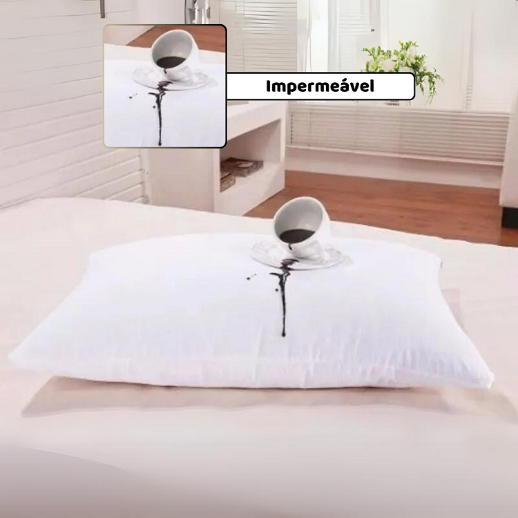 Kit 4, 6, 8, 10 e 12  fronha impermeável anti - ácaro Cor Branco com zíper 70cm x 50cm Promoção