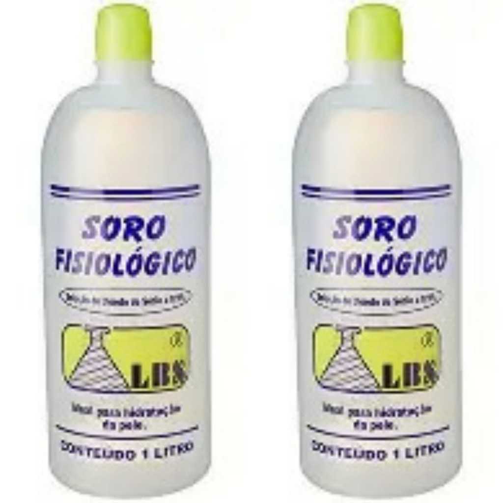 KIT SORO FISIOLÓGICO LBS 1 LITRO  kit c/ 2 UNIDADES
