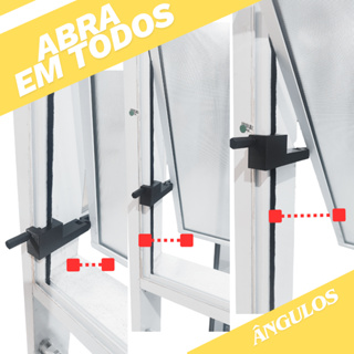 Trava  Limitador Abertura de Janela Basculante 70cm com Ajuste 10cm-20cm -30cm-60cm fecho de Segurança Resistente em Oferta na Shopee