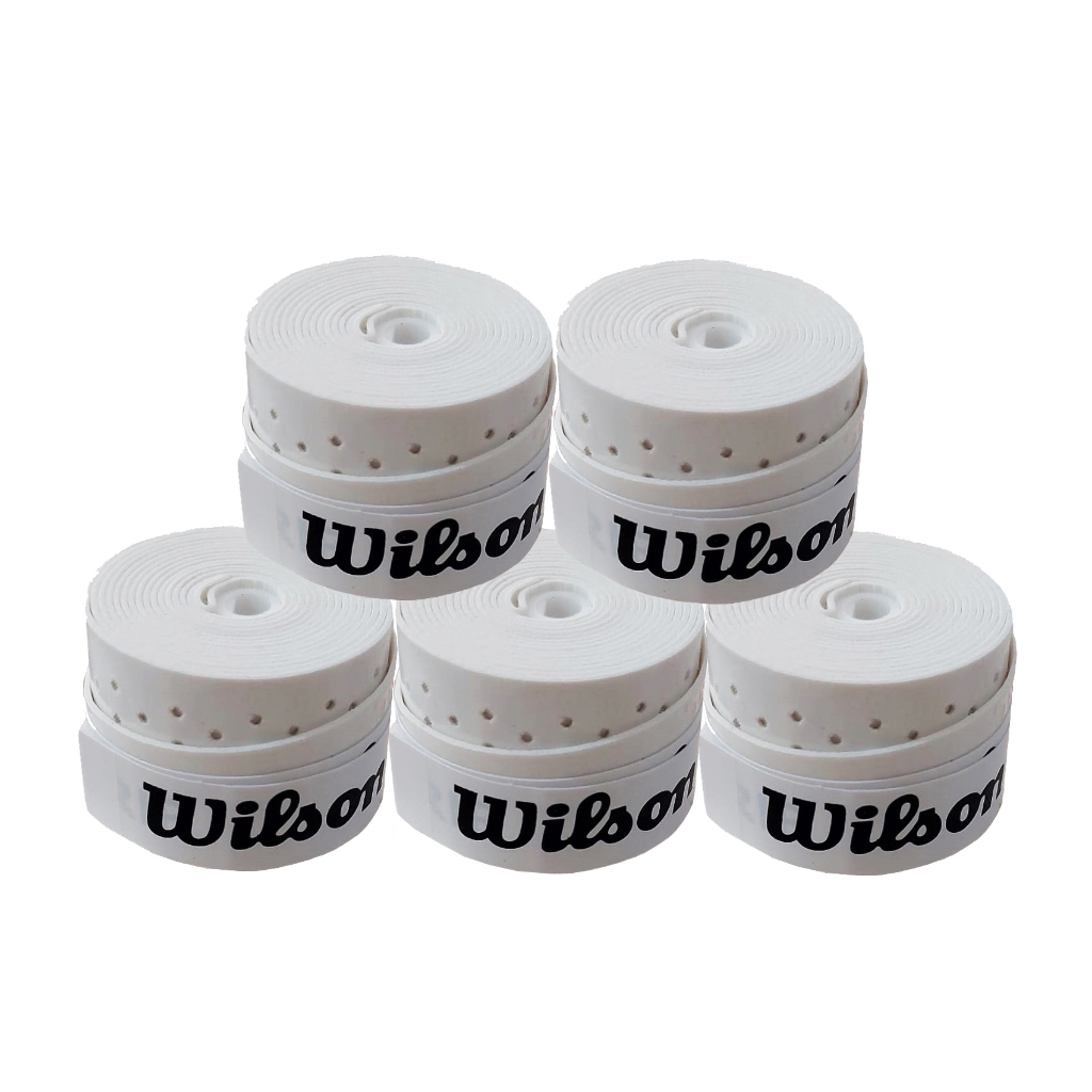Kit 5 Overgrip Wilson Pegajoso Perfurado Grip Para Raquete Tennis, Beach Tênis, Badminton, Squash
