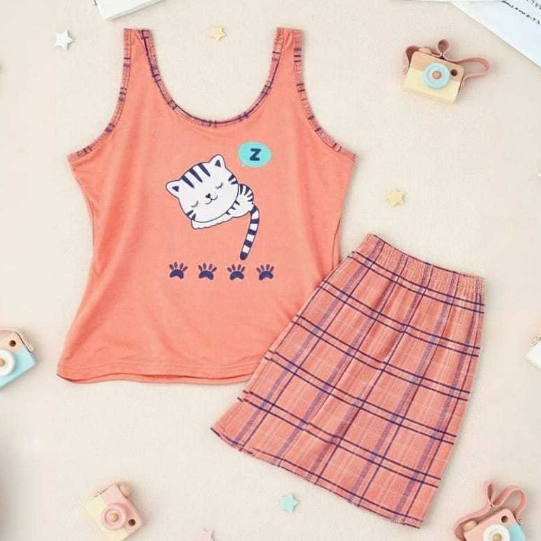 Baby Doll Plus Size Gatinho Fofo Regata Malha Premium Estampado Short Doll Feminino roupa de dormir em Oferta na Shopee