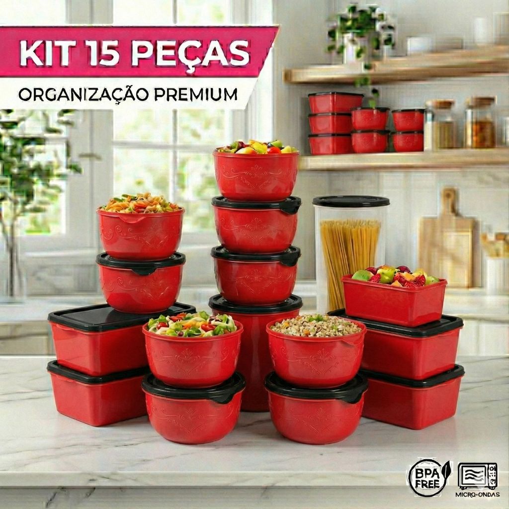 KIT 15 POTES PARA COZINHA VARIAVEIS em Oferta na Shopee