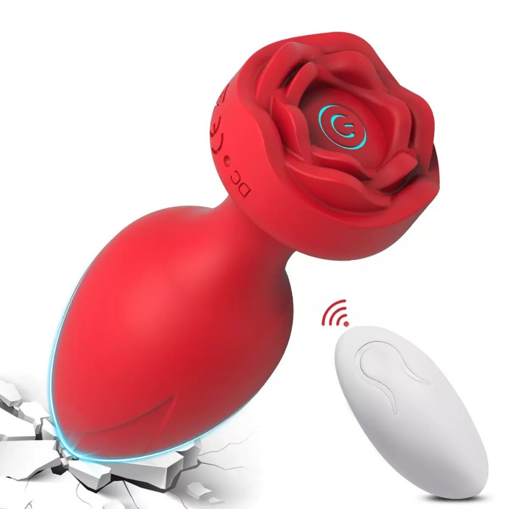 Plug anal Rosa com controle remoto Recarregável 10 modos de vibração GS-05 em Oferta na Shopee