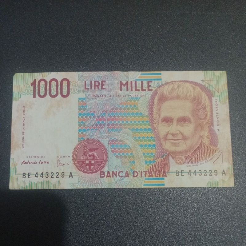 cédula da Itália 1000 liras Mbc+
