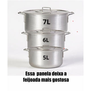 TOP Kit Panelas de Alumínio para Feijoada Jogo de Panela 3 peças Kit Feijoada Caçarola Grande em Oferta na Shopee