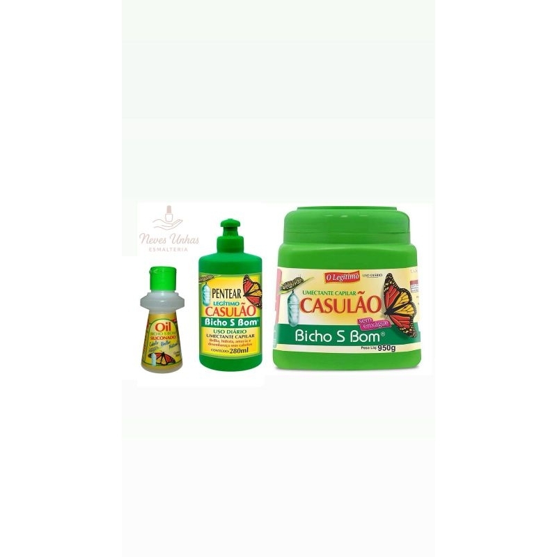 Kit C/3 Produtos Casulão (Umectante 950g +Creme Pentear 280g + Reparador 30ml)