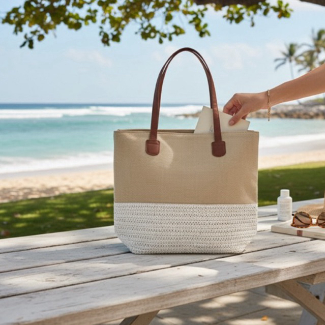 Bolsa Sacola de Palha Feminina – Praia, Verão e Passeio