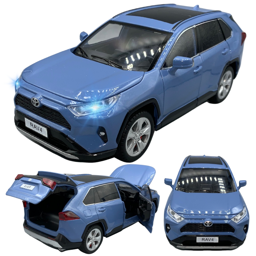 Miniatura Carro Toyota Rav 4 Acende Farol lanterna e Tem Som 1/24 em Oferta na Shopee