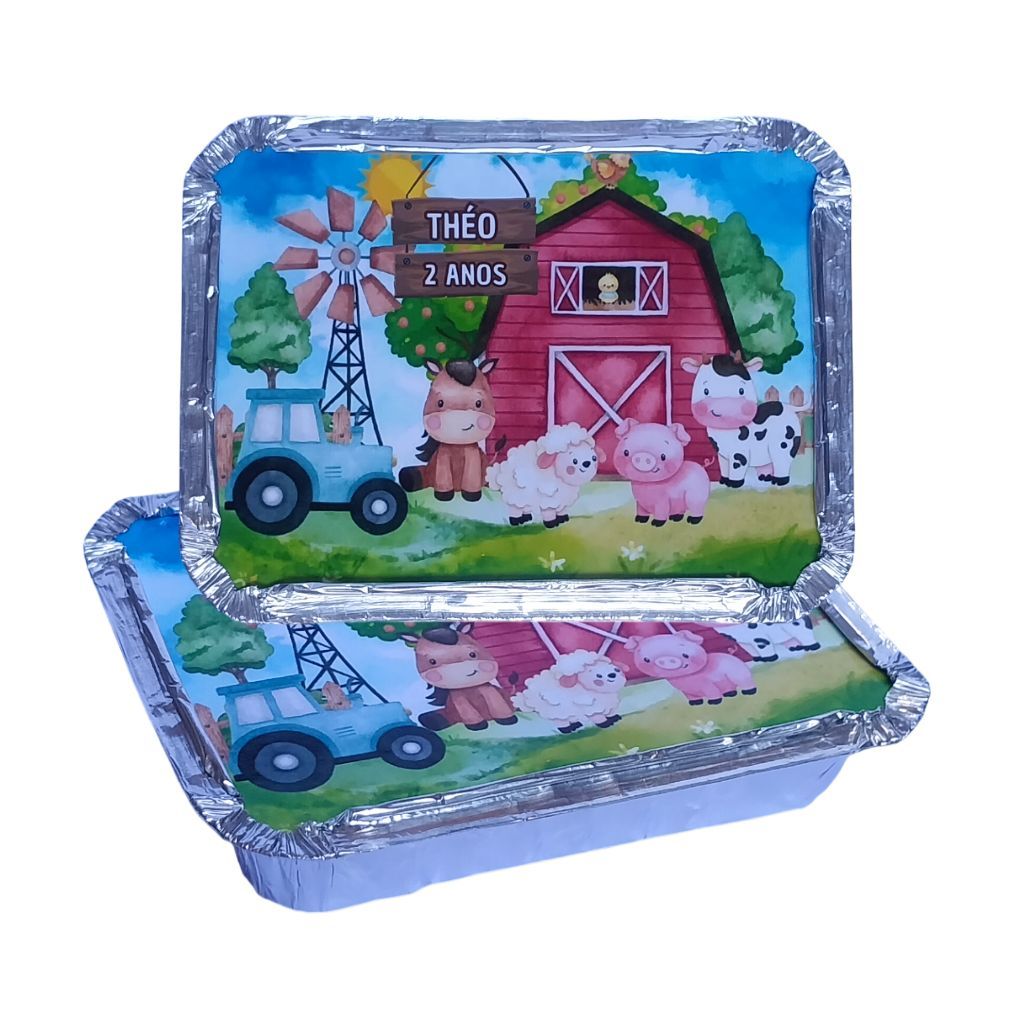 Marmitinha Personalizada Fazendinha ~ lembrancinha de aniversário ~ Marmitinha para bolo