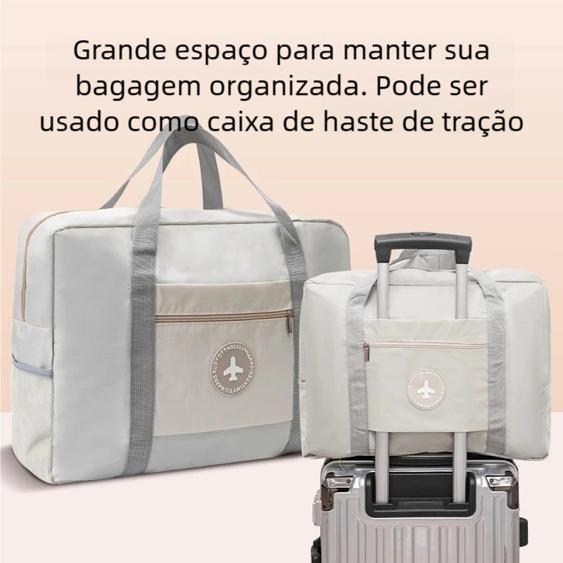 Bolsa Viagem Dobrável Encaixa Mala - Multiuso, Resistente e Compacta