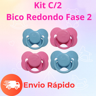Kit C/2 Chupetas Borboleta Silicone Bico Redondo Fase 2 Bebê Infantil em Oferta na Shopee